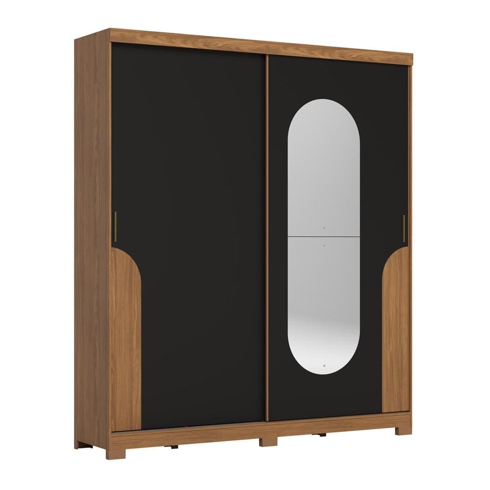 Guarda Roupa Talles 2 Portas 3 Gavetas Nature/Preto