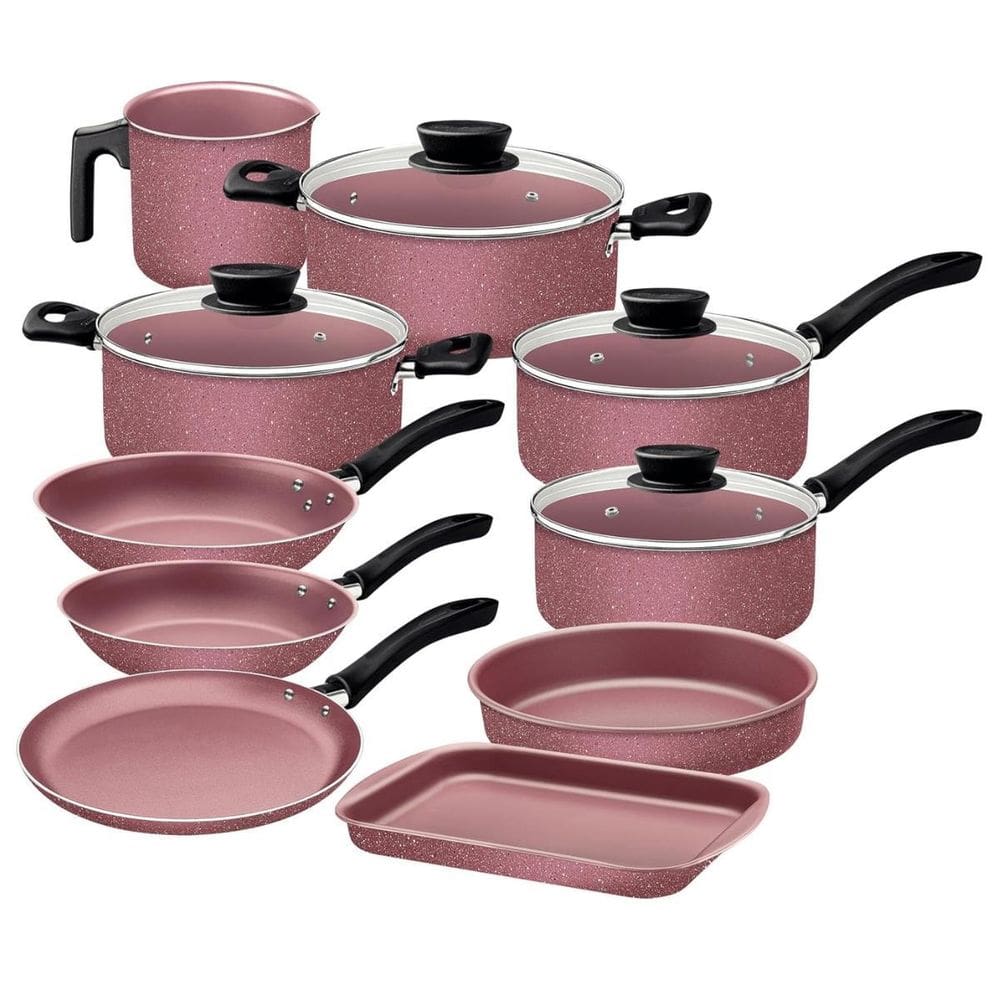 Jogo De Panelas Tramontina Linz 10Pçs Rosa 28299407