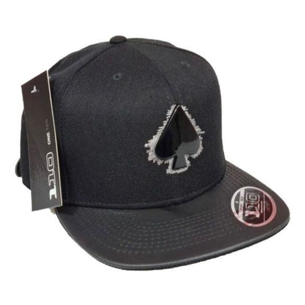 Boné Mcd Espadilha Aba Reta Fitão Preto Ajustável +