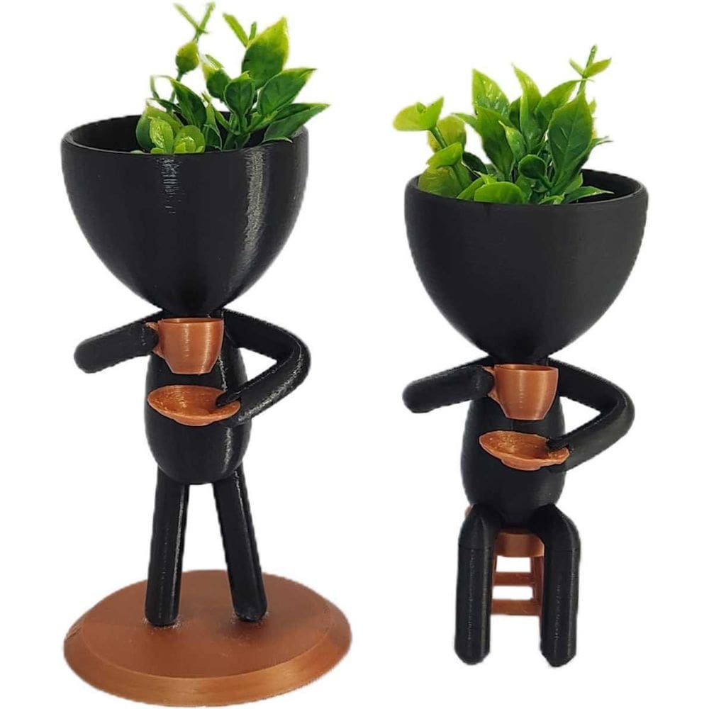 Vasos Bob Robert Plant Tomando Café Com Plantas Preto Cobre