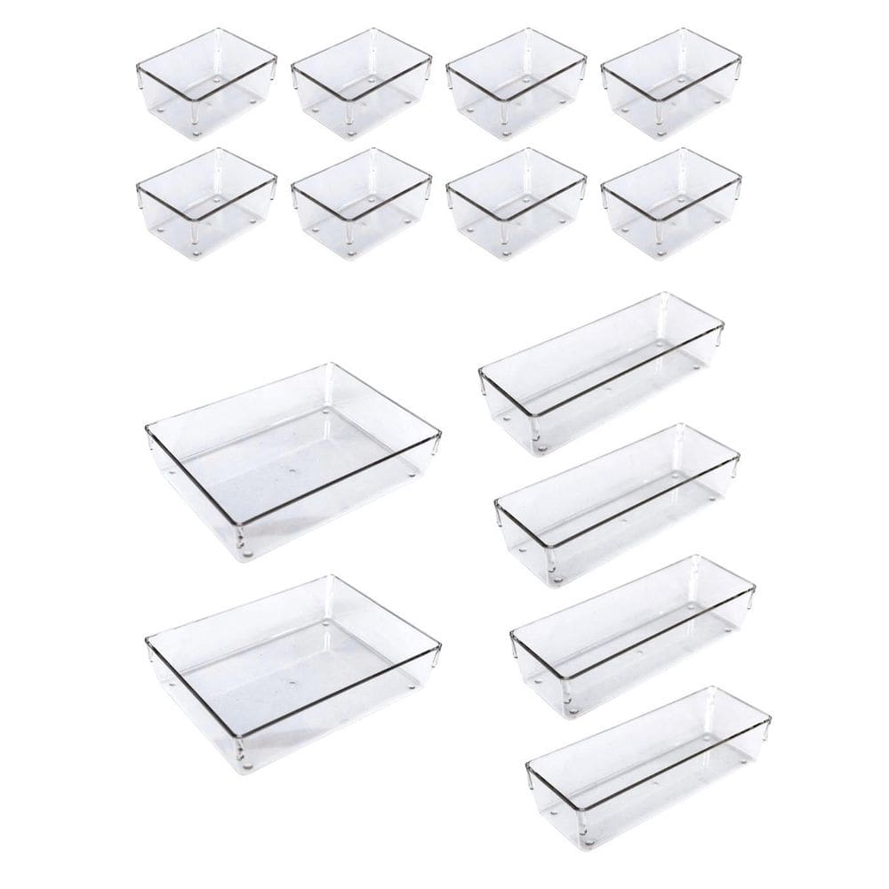 Kit 14 Organizador Multiuso Modular Gavetas Acrílico Cristal