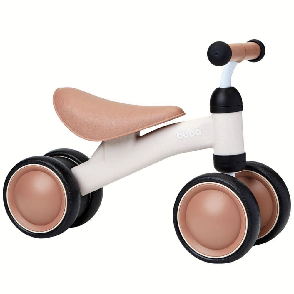 Bicicleta De Equilíbrio 4 Rodas Bege 20Kg Sem Pedal - Buba