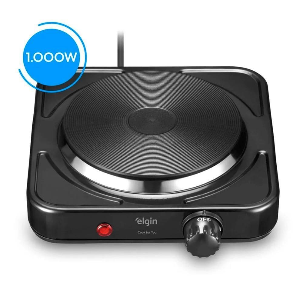 Fogão Elétrico Portátil 1 Boca Single Cook 1000W Preto 127V