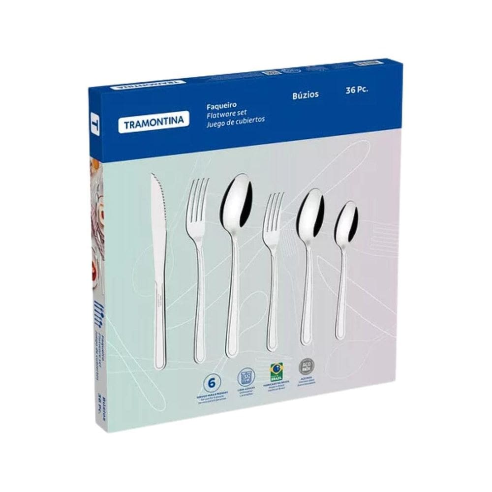 Faqueiro Aço Inox 36 Peças Buzios Tramontina