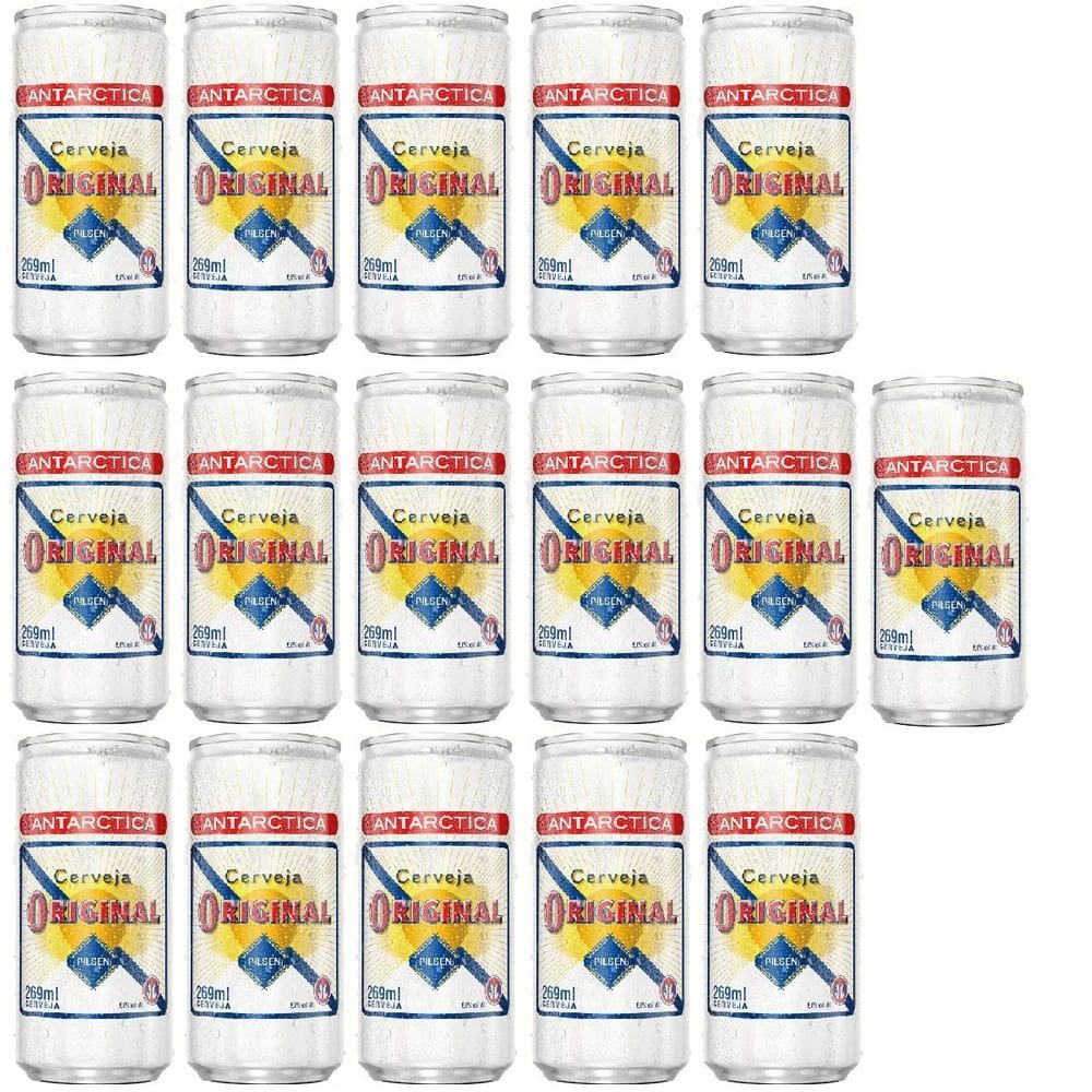 Kit 16 Cerveja  269Ml Pilsen Antarctica Lata