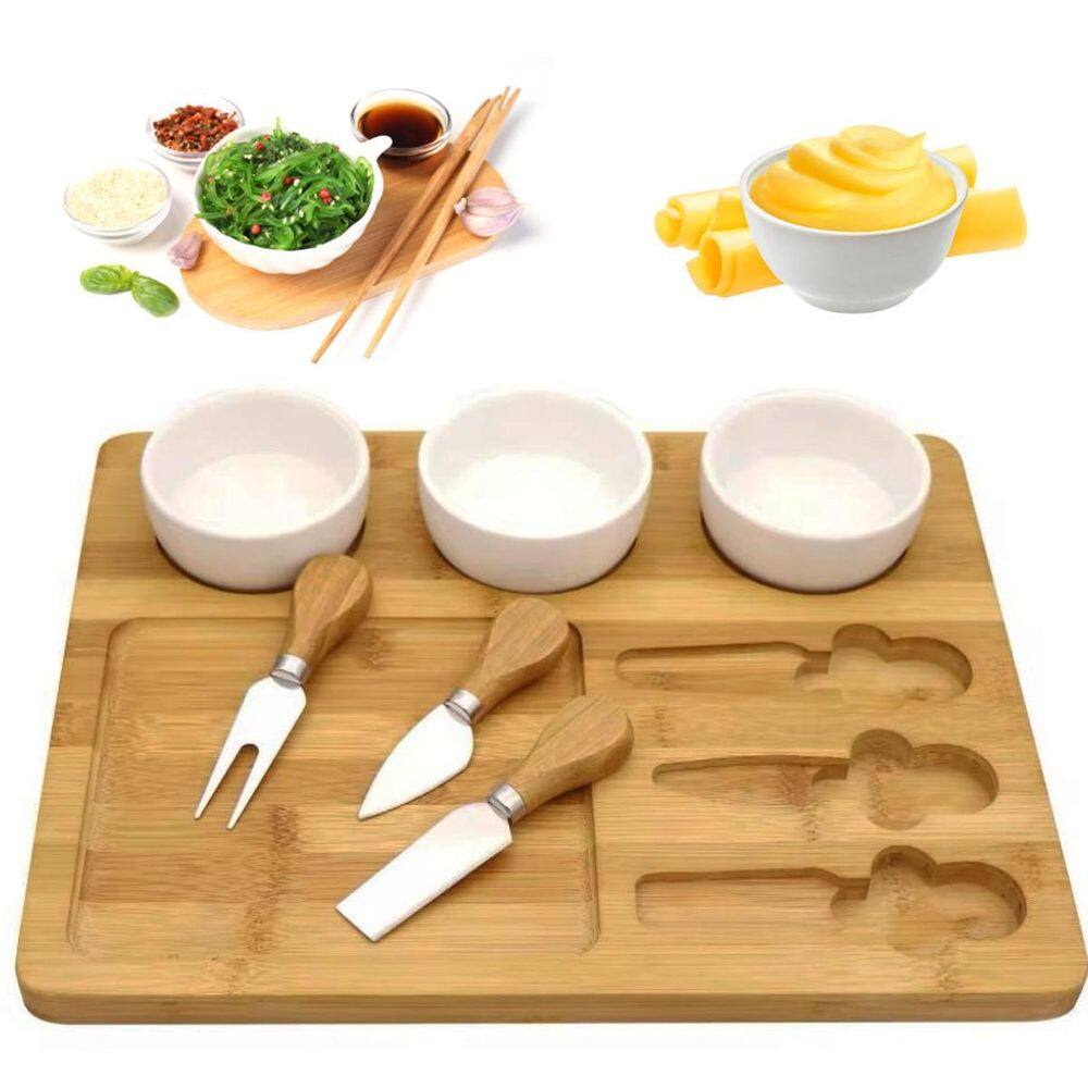 Tábua Petisqueira De Bambu 100% Natural Ramekin Molheira