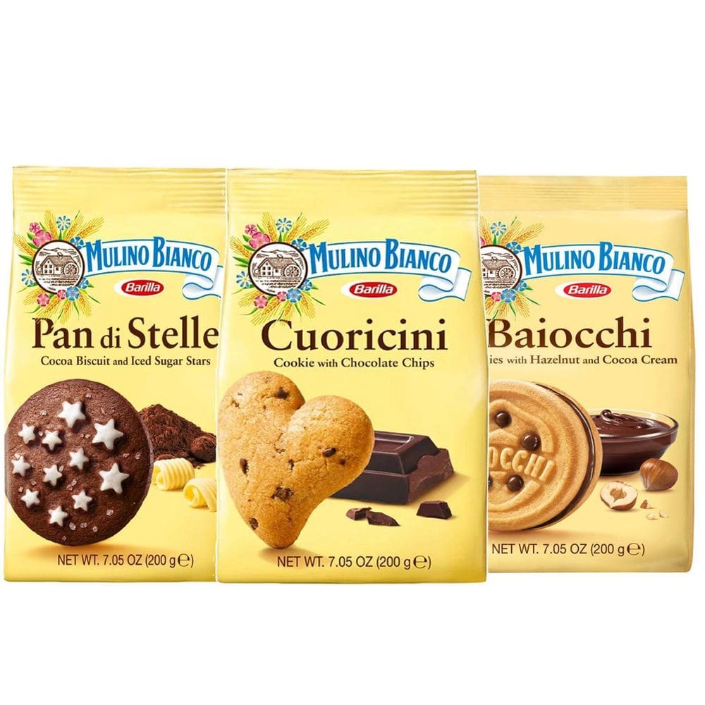 Kit 3 Biscoitos  Baiocchi Pan Cuoricini  Mulino Bianco 200G