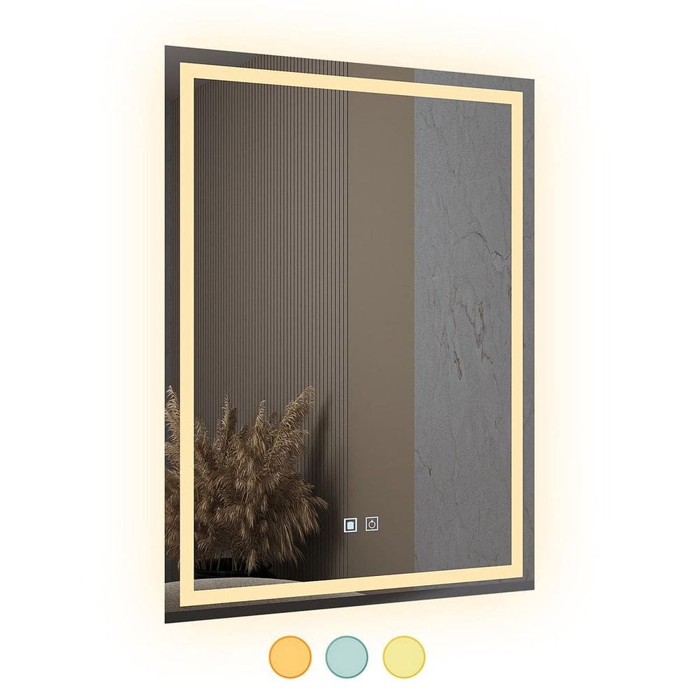 Espelho Led 3 Cores Banheiro Touch Desembaçador 80Cmx60Cm