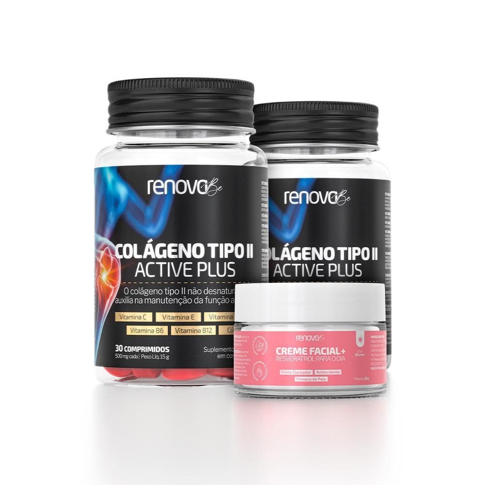 2 Potes Colágeno Tipo 2 Ossos E Articulações - Renova Be