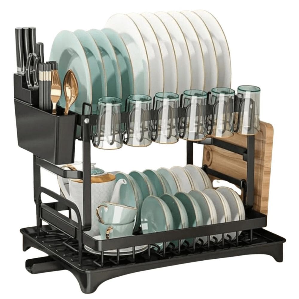 Escorredor Louça Pratos Organizador Cozinha 2 Andares Luxo