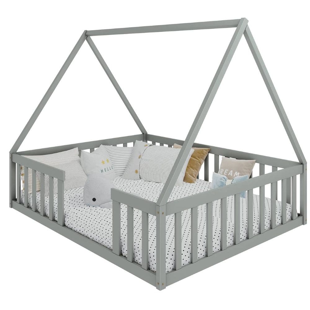 Cama Queen Montessoriana Valentina Cinza