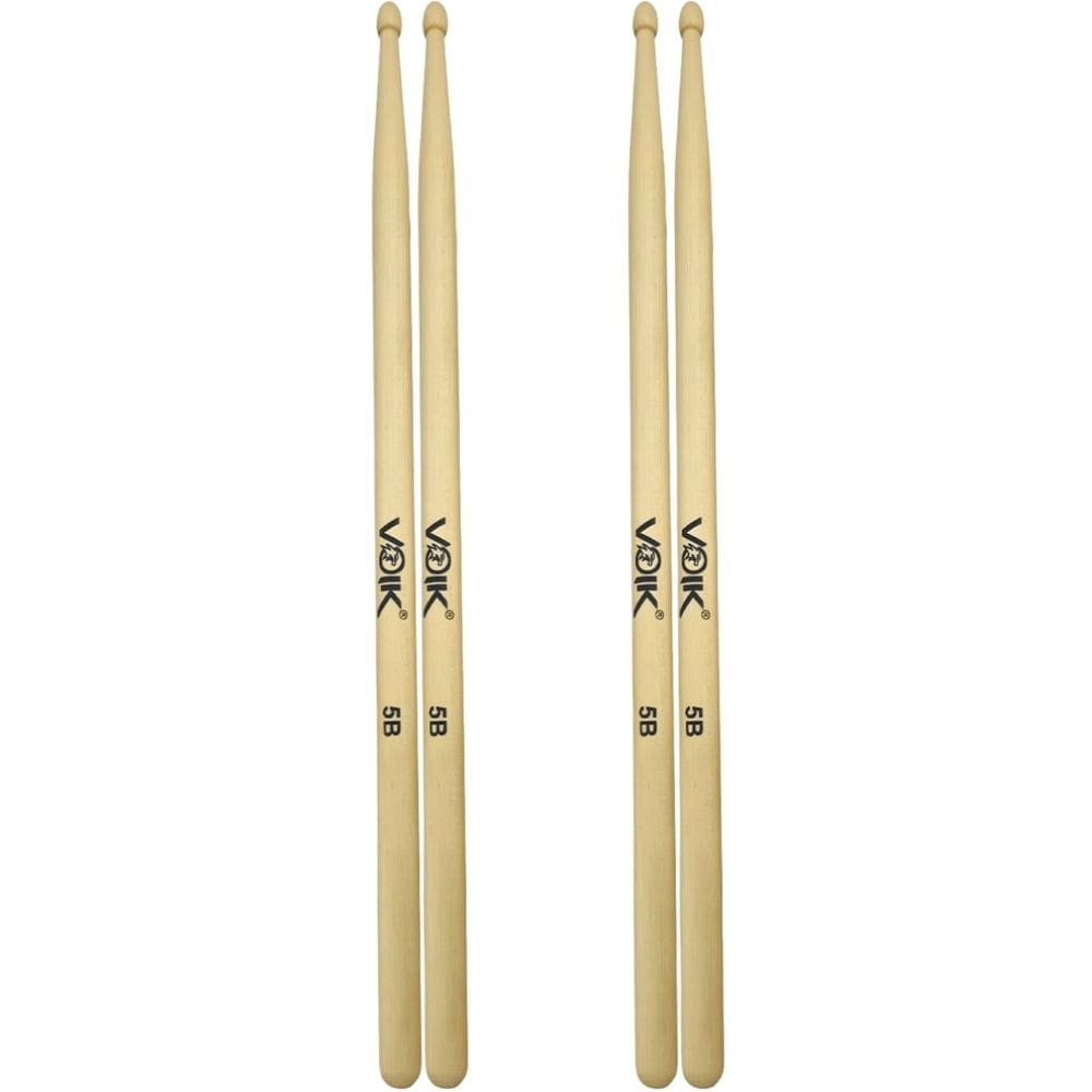 Kit 2 Pares de Baquetas Ponta de Madeira Maple Voik 5B