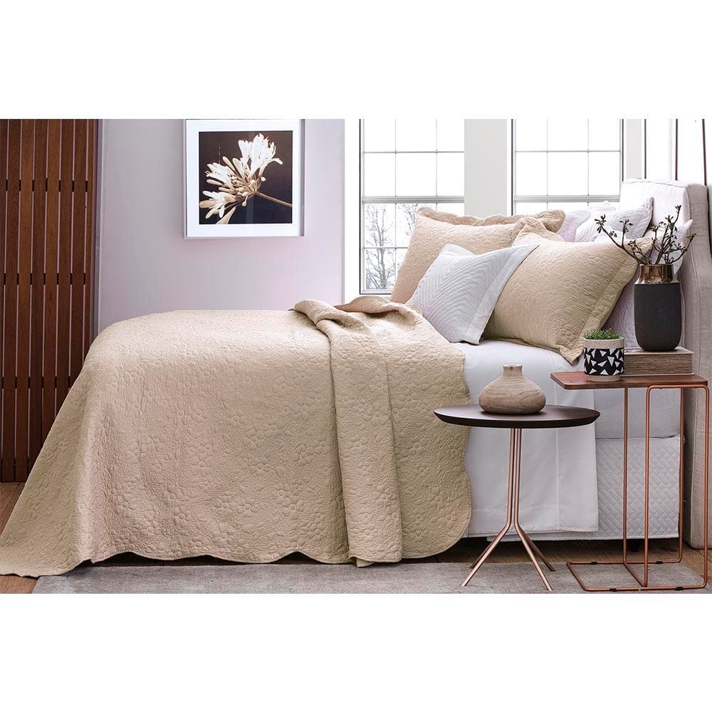Kit Cobre Leito Casal 3 Pçs 220x240cm Ipê Bege Jolitex