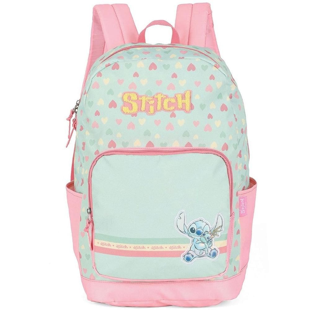 Mochila de Costas Luxcel Stitch Corações Verde Claro