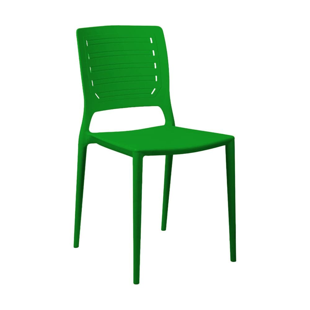 Cadeira Empilhável Saturno Verde em Polipropileno Acrilys