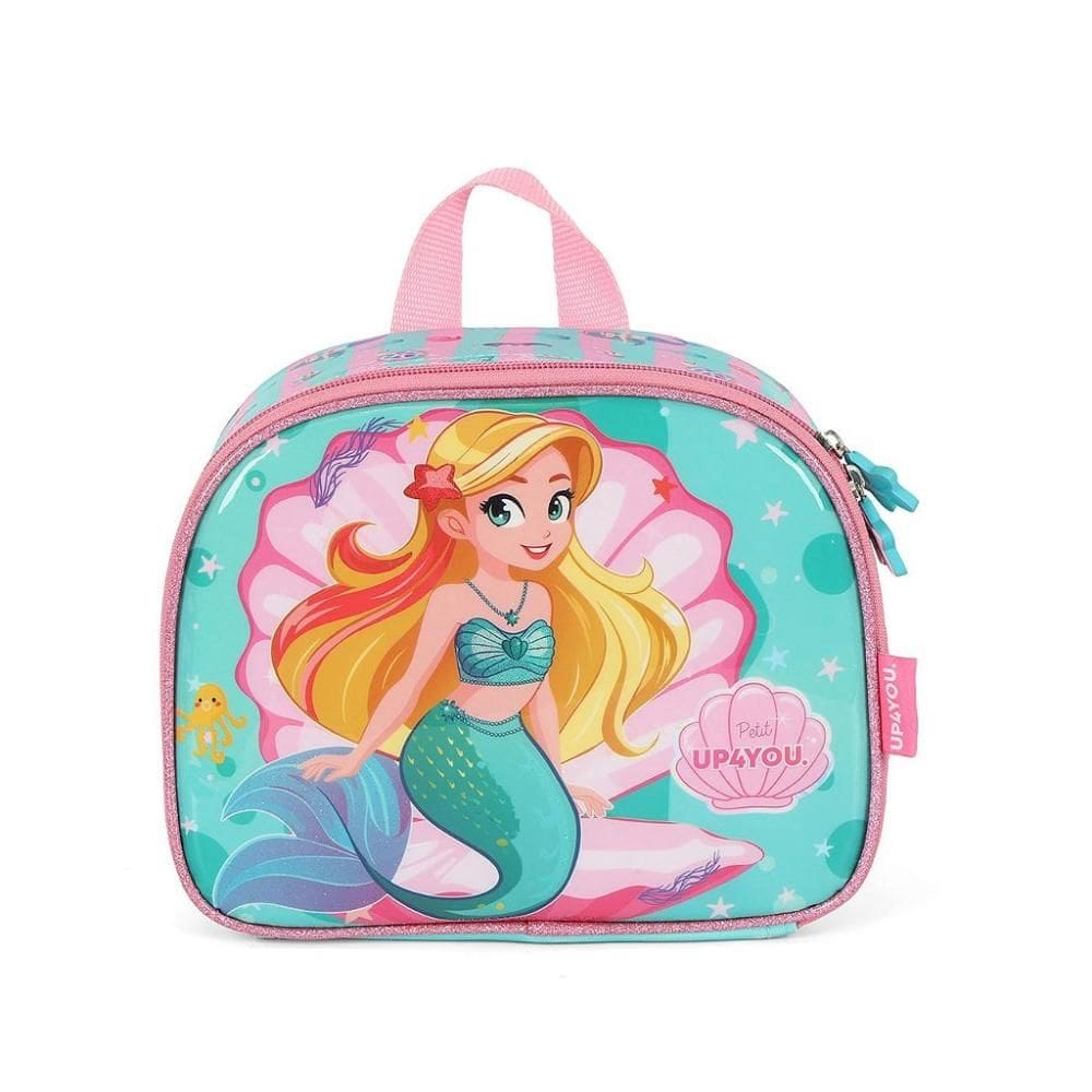 Lancheira Escolar Luxcel Up4You Sereia Verde e Rosa