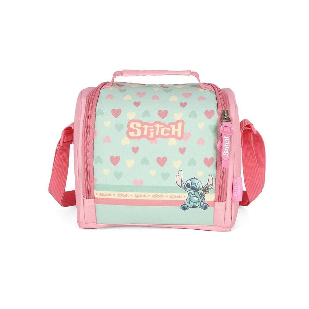 Lancheira Escolar Luxcel Stitch Corações Verde