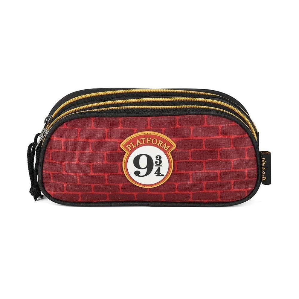 Estojo Escolar Triplo Luxcel Harry Potter Hogwarts Vinho