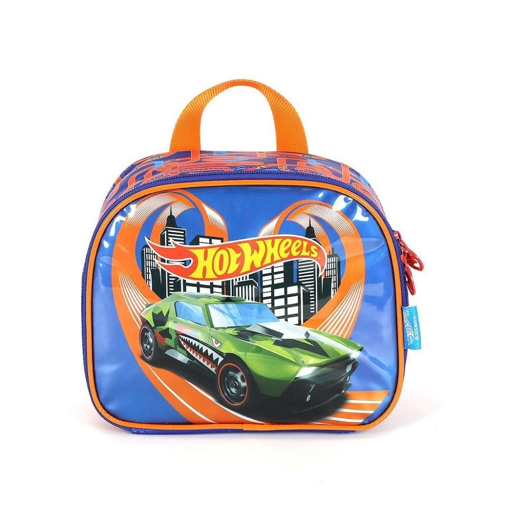 Lancheira Escolar Luxcel HotWheels Logo Azul