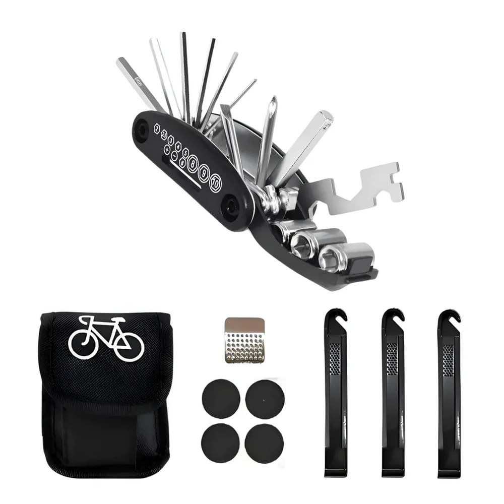 Kit Ferramentas Manutenção Reparo para 1° Socorros Bicicleta Ciclista