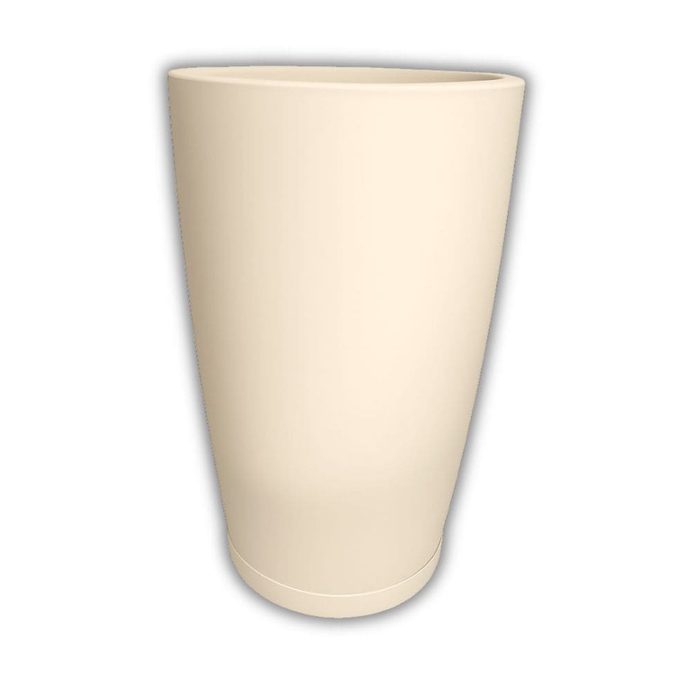 Vaso Cone Com Prato (35x55) Cor Creme OVASO