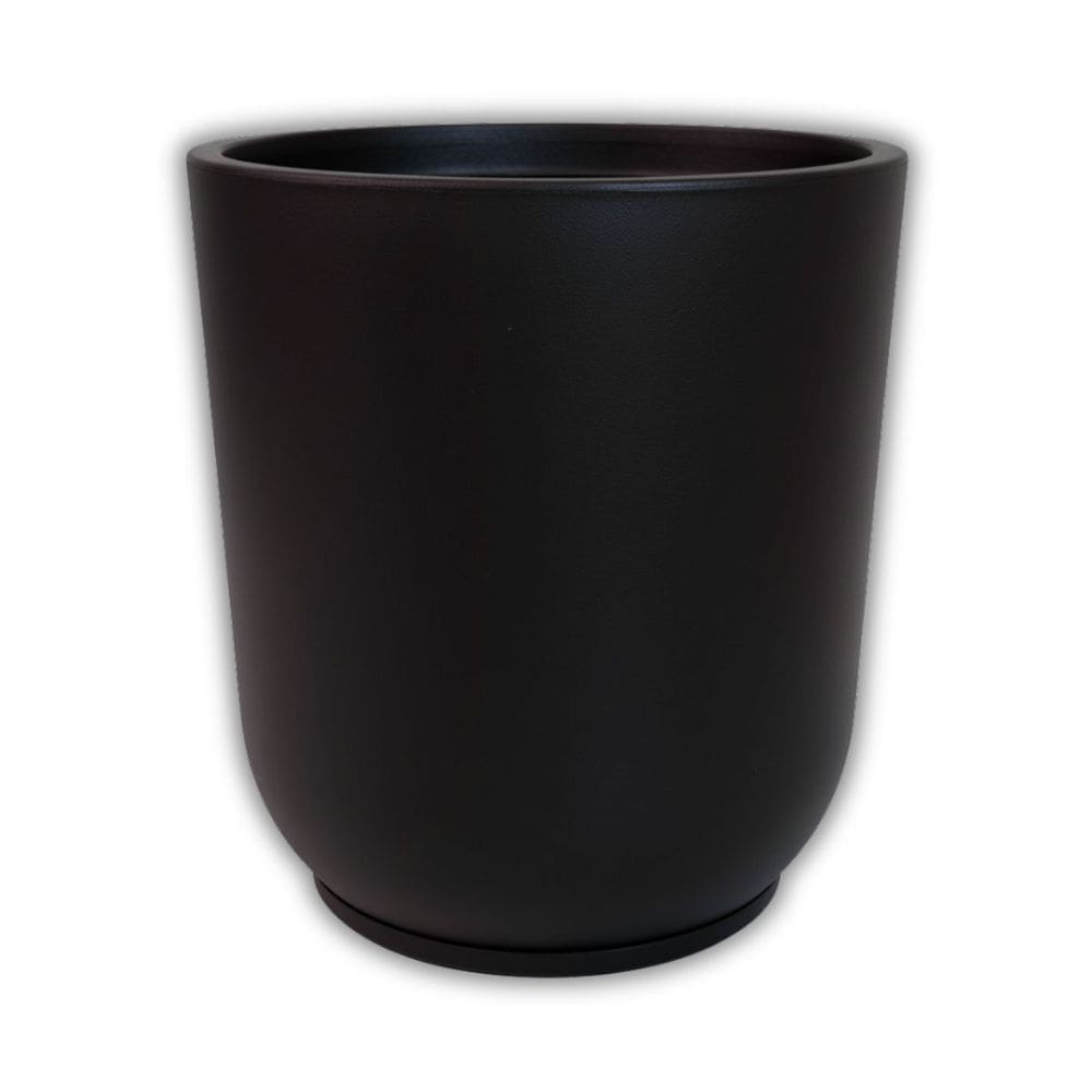 Vaso Cilindro Com Prato (37x43) Cor Carvão OVASO
