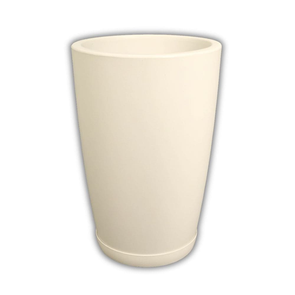 Vaso Cone Com Prato (30x45) Cor Creme OVASO