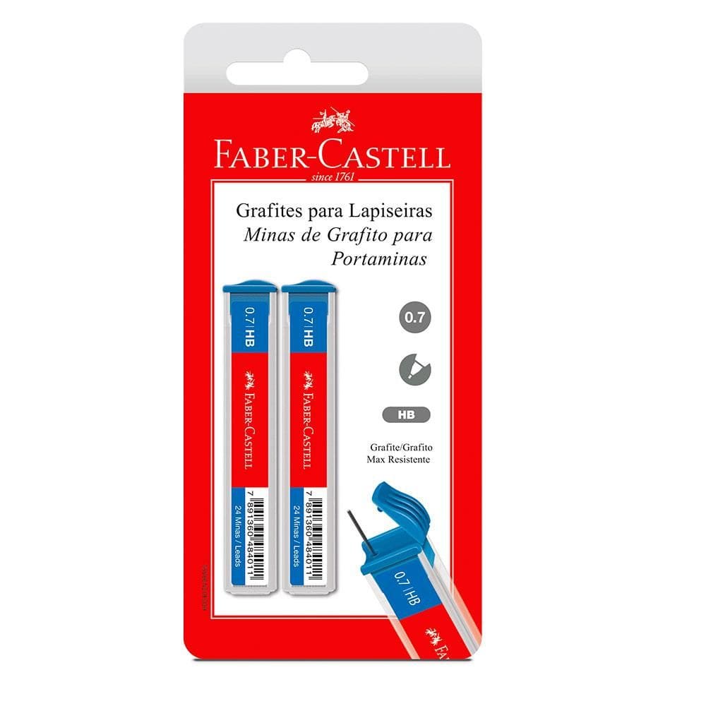 Grafite 0.7 mm com 2 tubos TMG07HB Faber-Castell