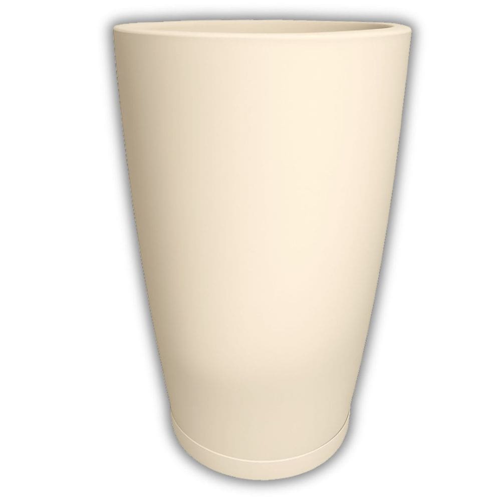 Vaso Cone Com Prato (45x75) Cor Creme OVASO