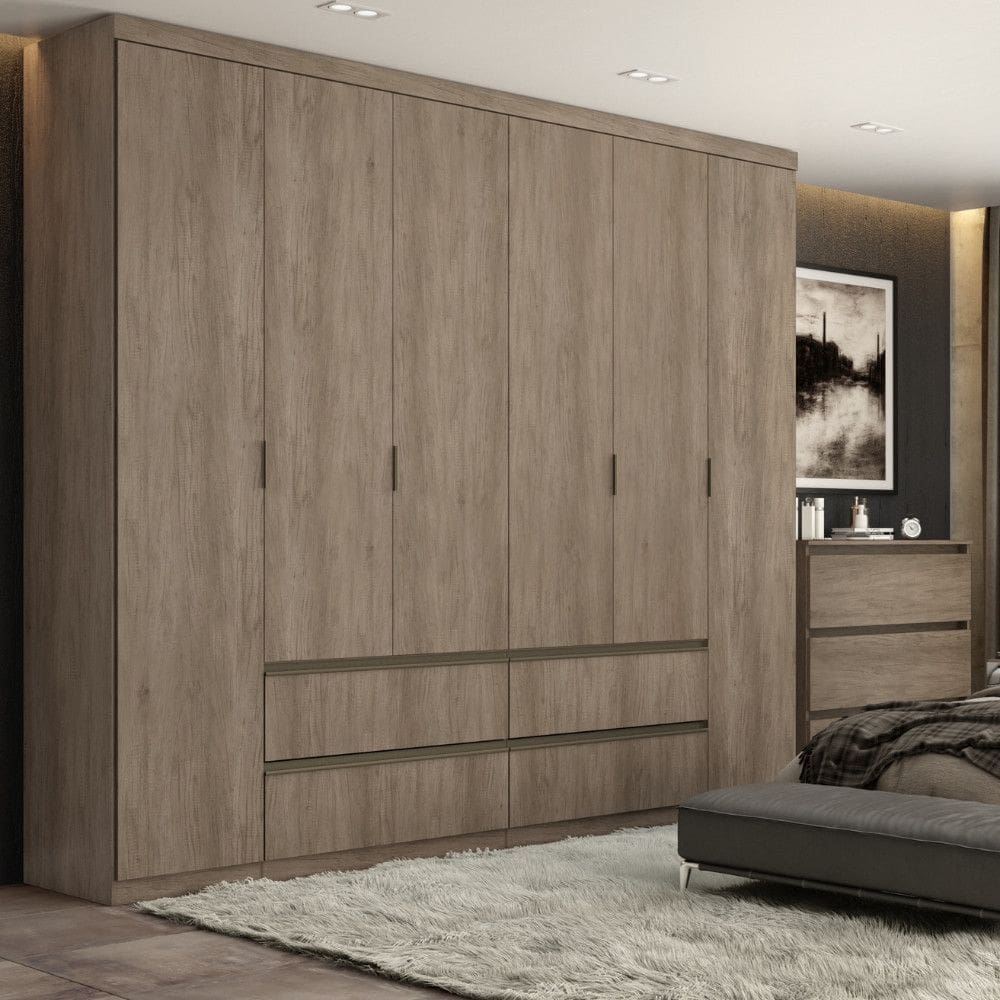 Guarda Roupa Casal 6 Portas 4 Gavetas Nobre THB