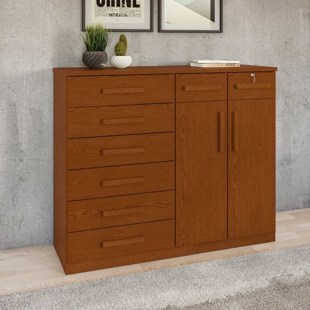 Comoda 8 Gavetas 2 Portas Toronto Lopas