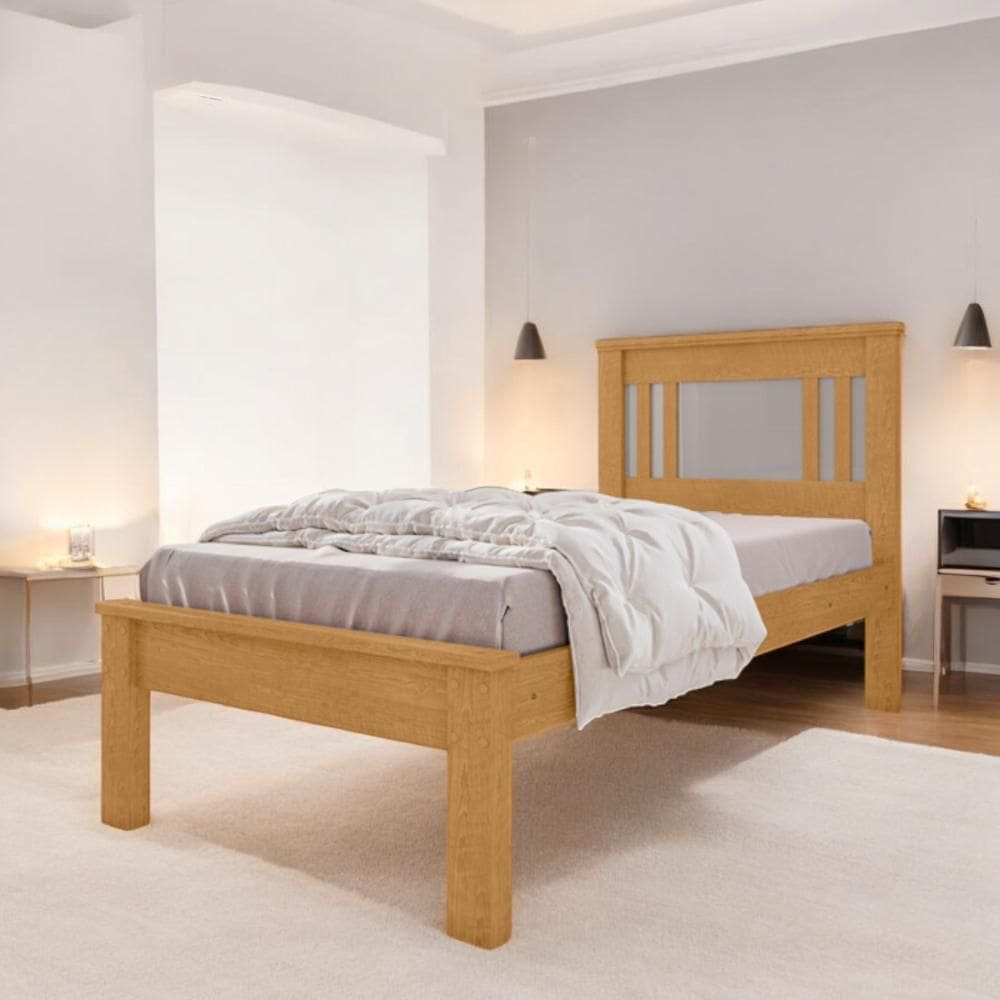 Cama Solteiro Aconchegante Violeta Naturalle e Off White