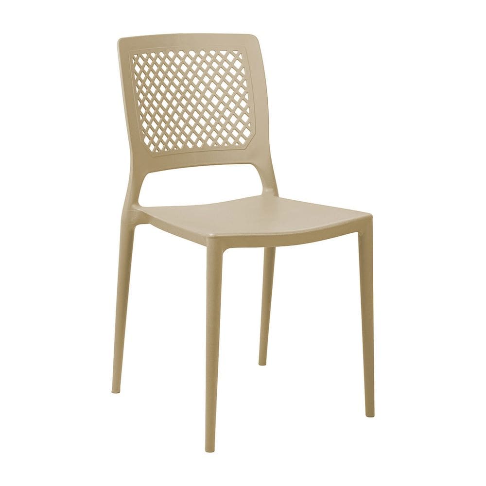 Cadeira Empilhável Vênus Areia em Polipropileno Acrilys