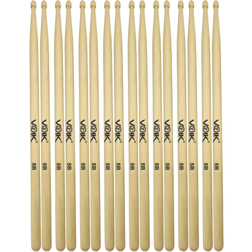 Kit 8 Pares de Baquetas Ponta de Madeira Maple Voik 5B