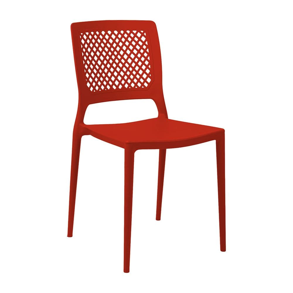 Cadeira Empilhável Vênus Vermelha em Polipropileno Acrilys