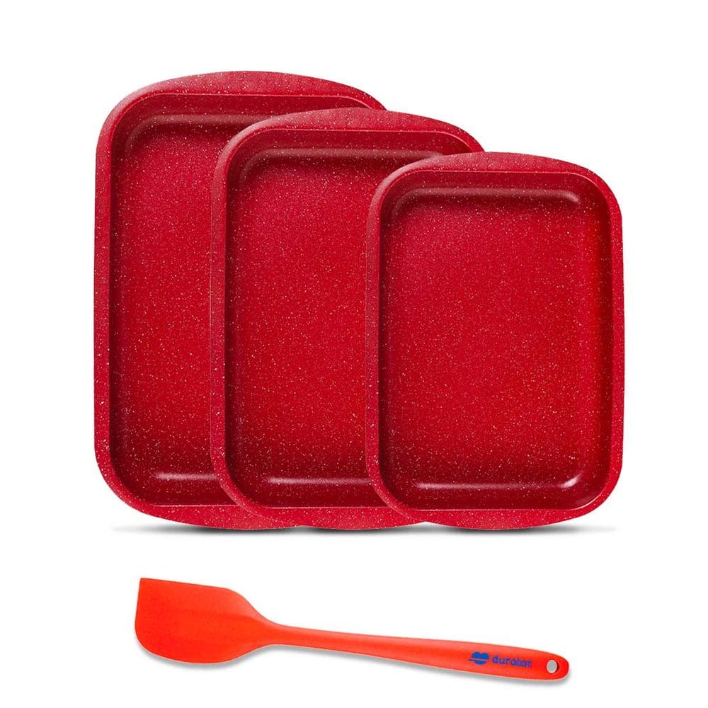 Jogo Assadeiras 4 Peças Espatula Silicone Vermelho Duralar