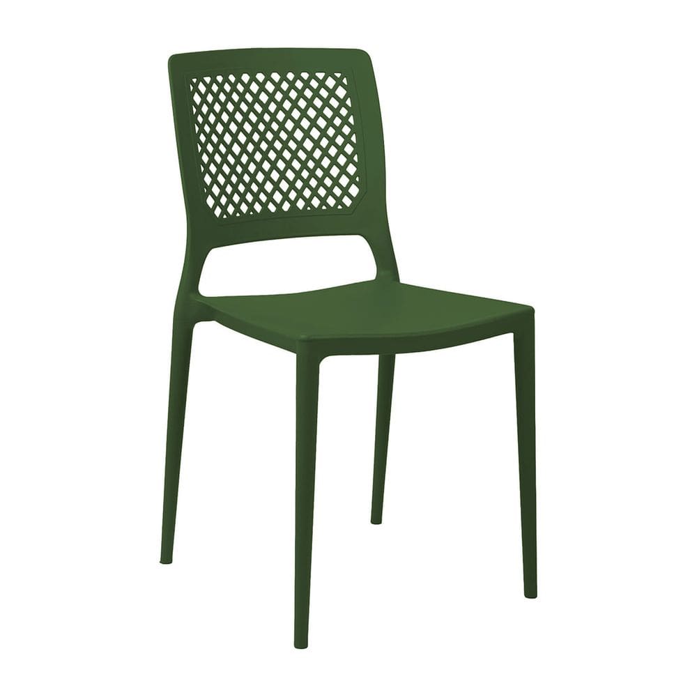 Cadeira Empilhável Vênus Verde Musgo em Polipropileno Acrilys