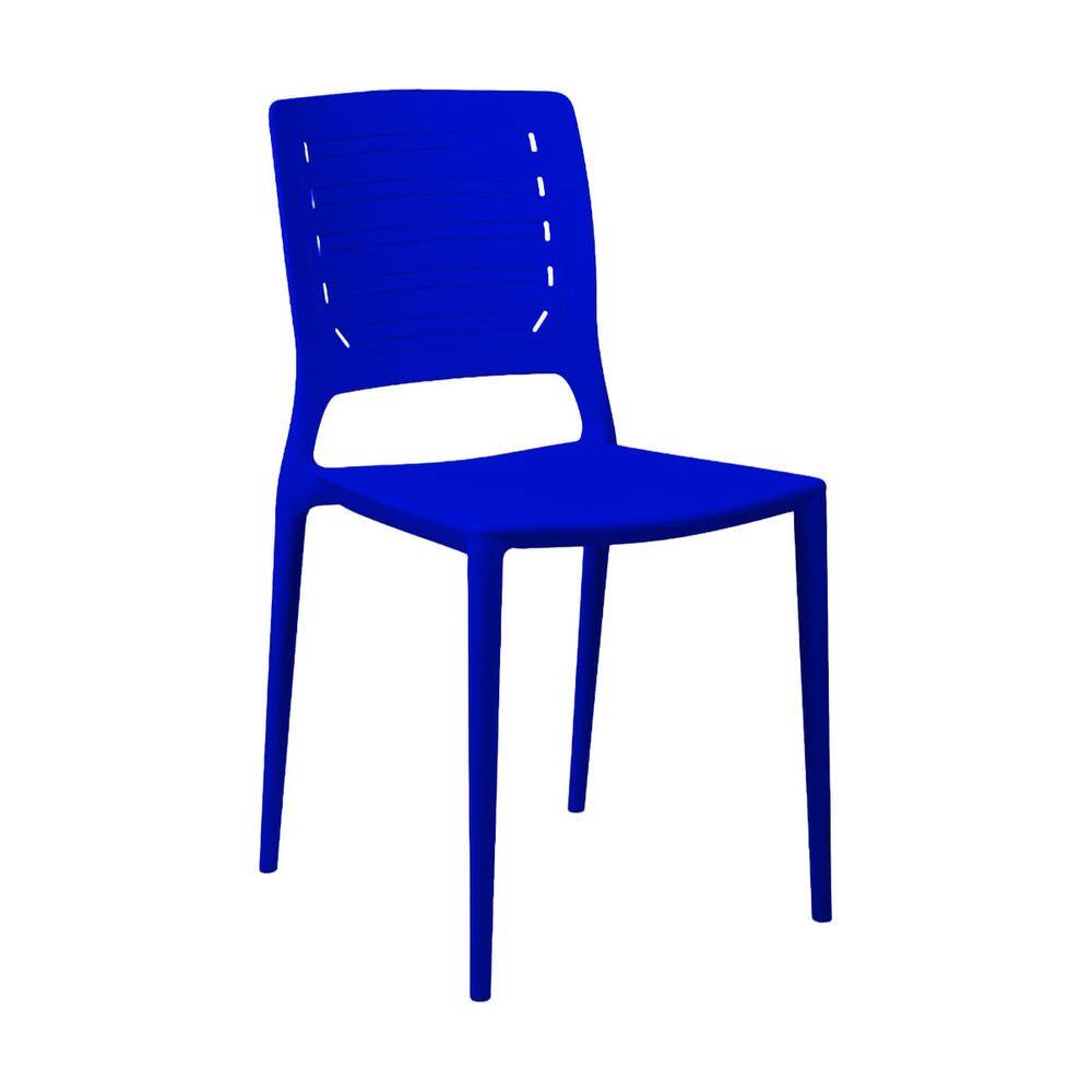 Cadeira Empilhável Saturno Azul Bic em Polipropileno Acrilys