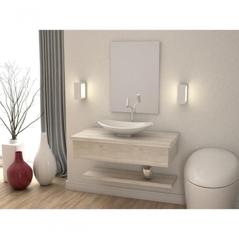 Conjunto Bancada Com Cuba L45 Prateleira E Espelheira Metrópole 806 Preto ônix Snow