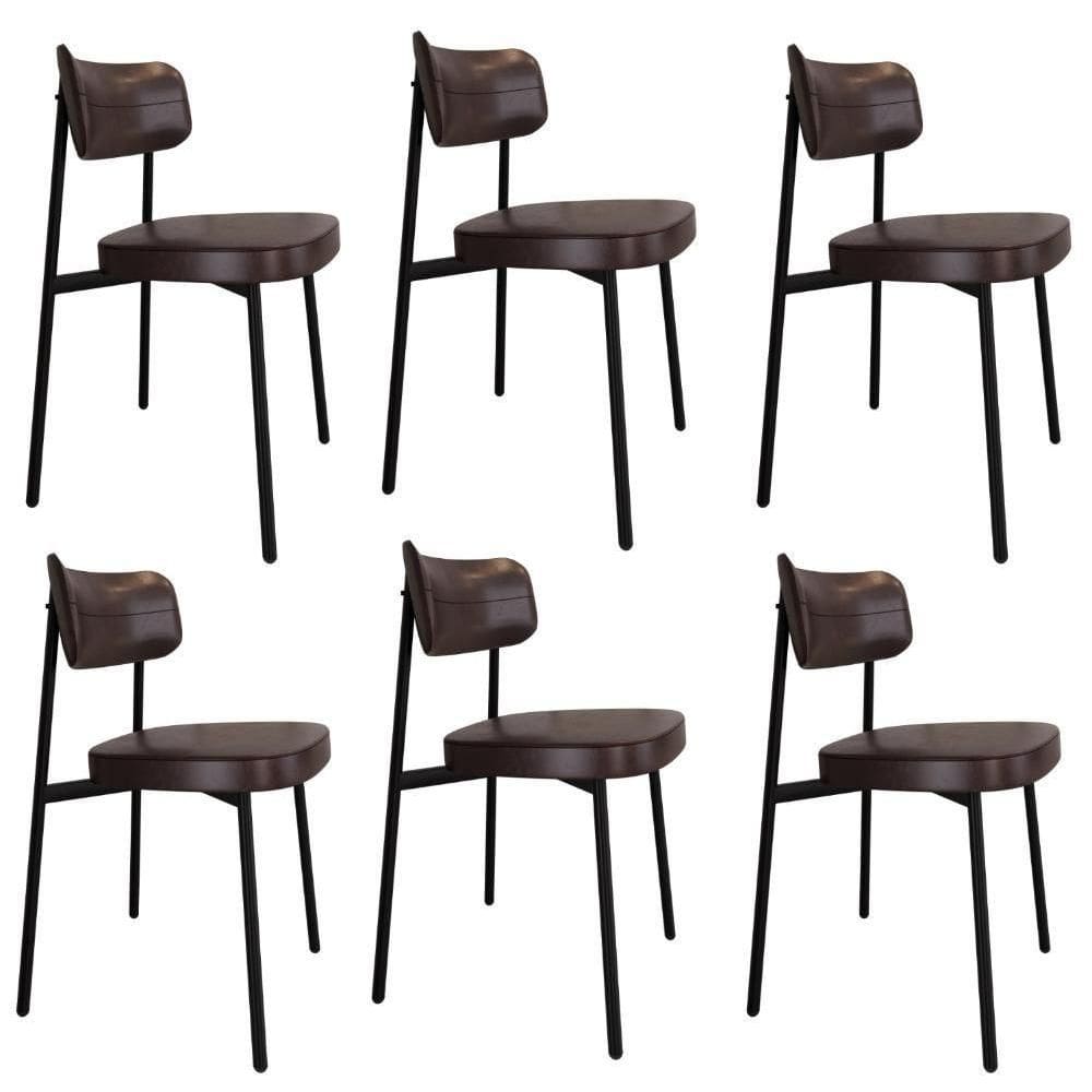 Cadeira Alloa Fixa Com 4 Pés 50 X 44,7 X 83,8 Cm Com 6 Un. Courino Café