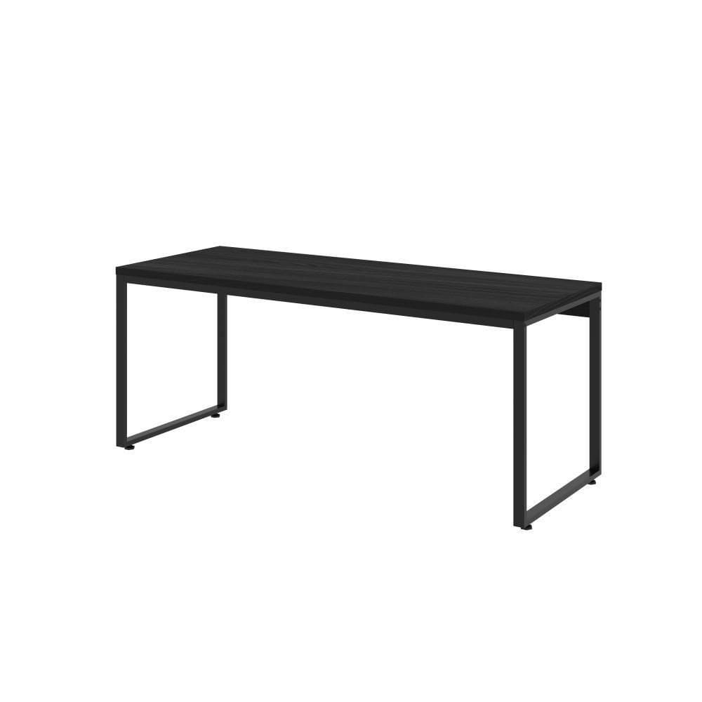 Mesa Kuadra Diretor 180x70x75cm Preto Ônix Estrutura Preta