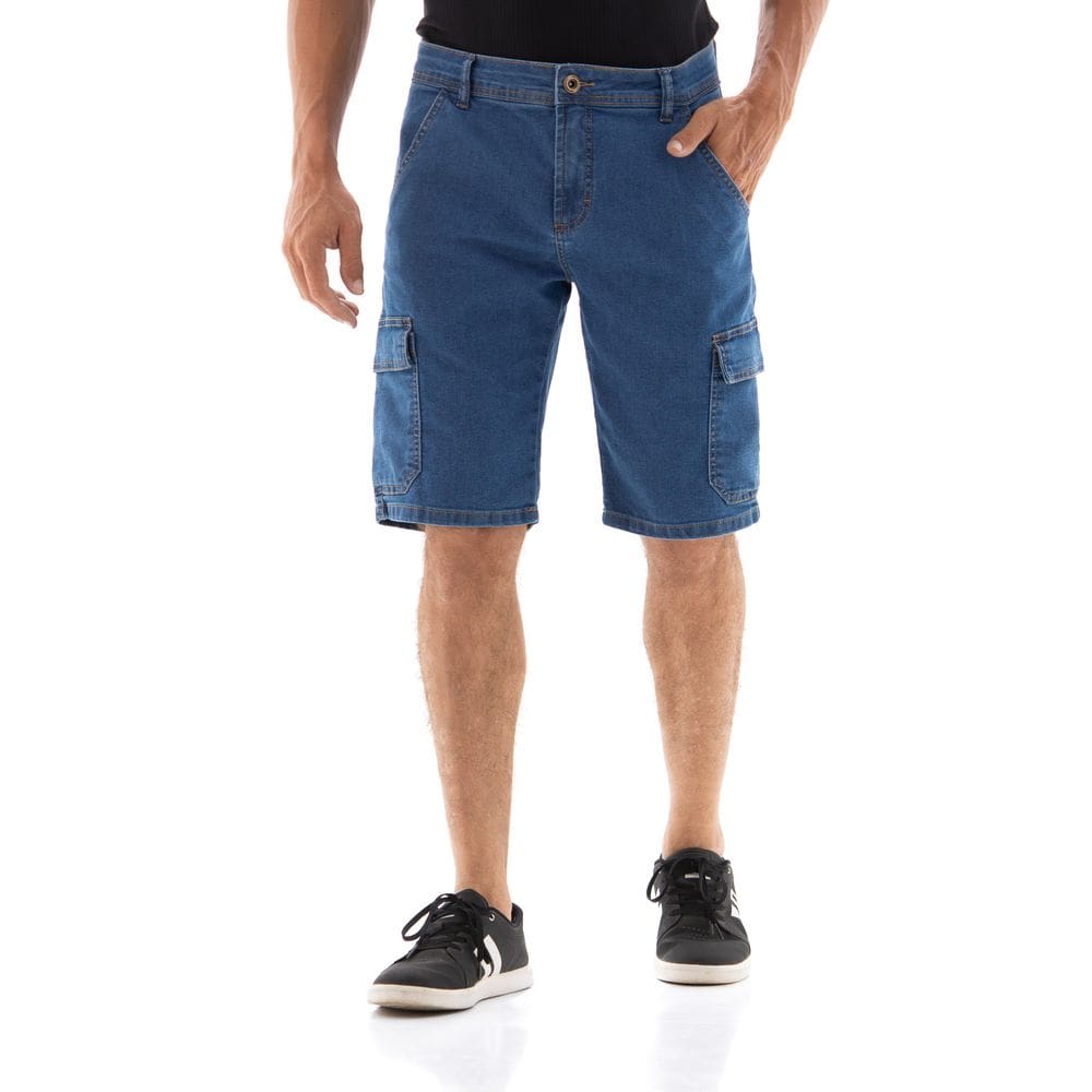 Bermuda Jeans Masculina Arauto Confort Cargo