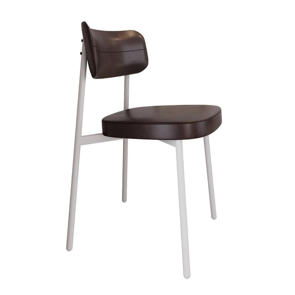 Cadeira Alloa Fixa Com 4 Pés 50 X 44,7 X 83,8 Cm Com 1 Un. Courino Café Courino Café