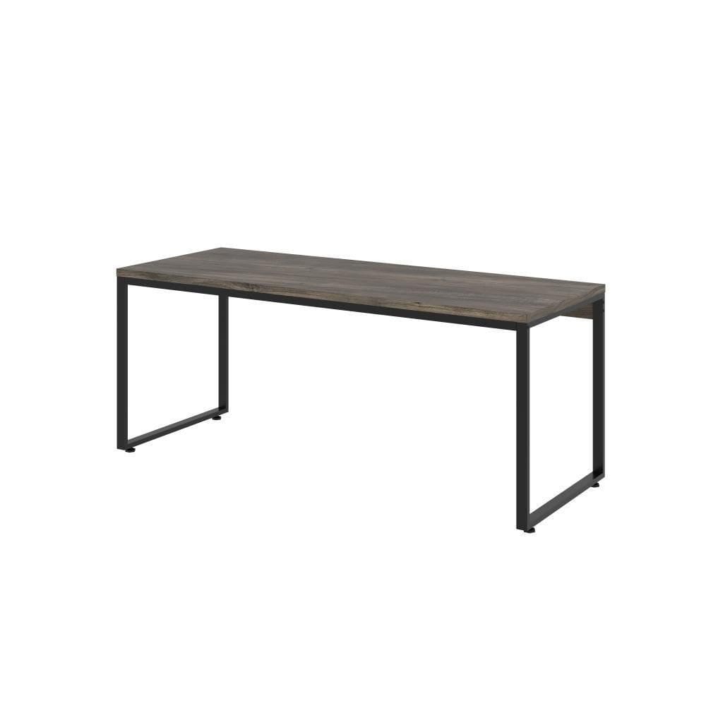 Mesa Kuadra Diretor 180x70x75cm Carvalho Dark Estrutura Preta