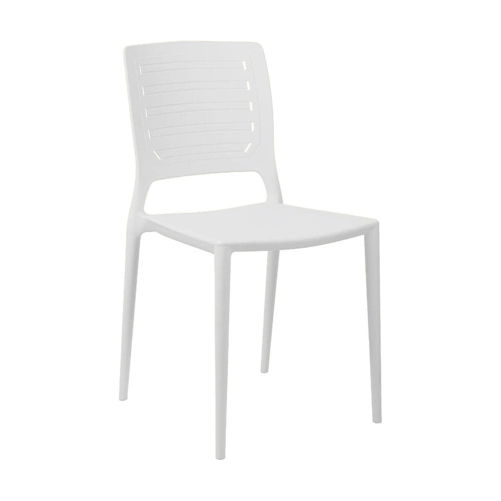 Cadeira Empilhável Saturno Branca em Polipropileno Acrilys