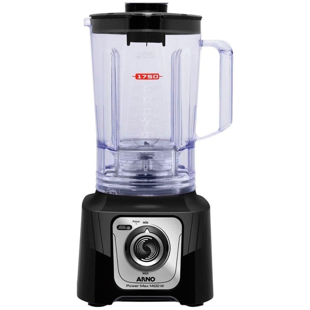 Liquidificador Arno LN65 Power Max San Cristal - 15 Velocidades + Pulsar, 3,1 Litros, 1400W, Preto