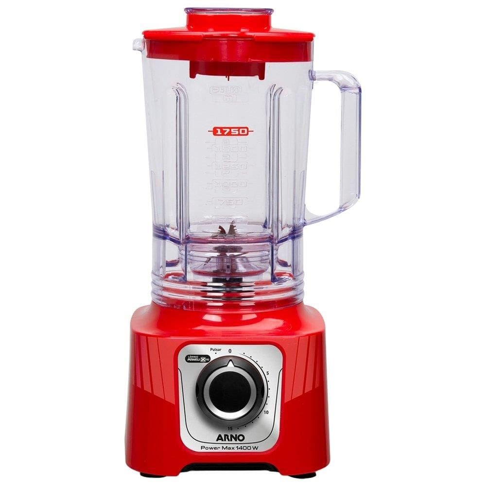 Liquidificador Arno LN63 Power Max San Cristal - 15 Velocidades + Pulsar, 3,1 Litros, 1400W, Vermelho