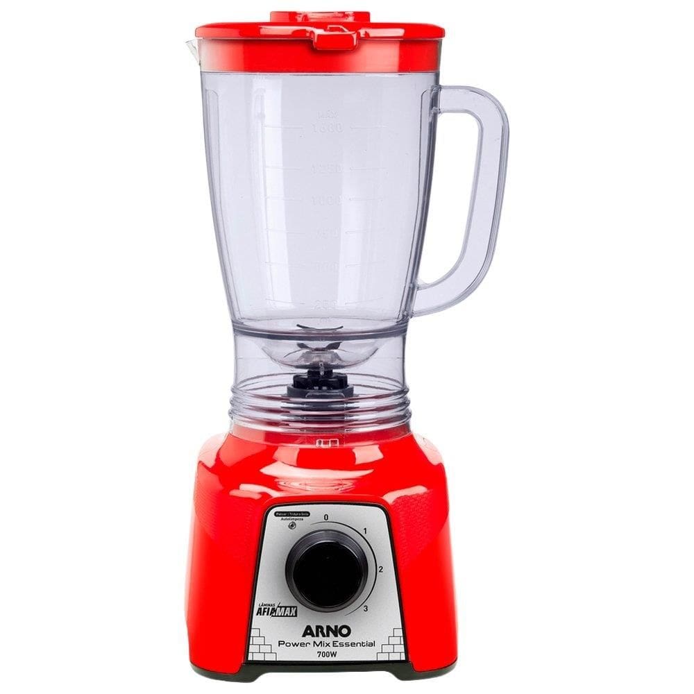 Liquidificador Arno LQ18 San Cristal 3 Velocidades + Pulsar 700W - Power Mix Essential, 2,4 Litros, Vermelho