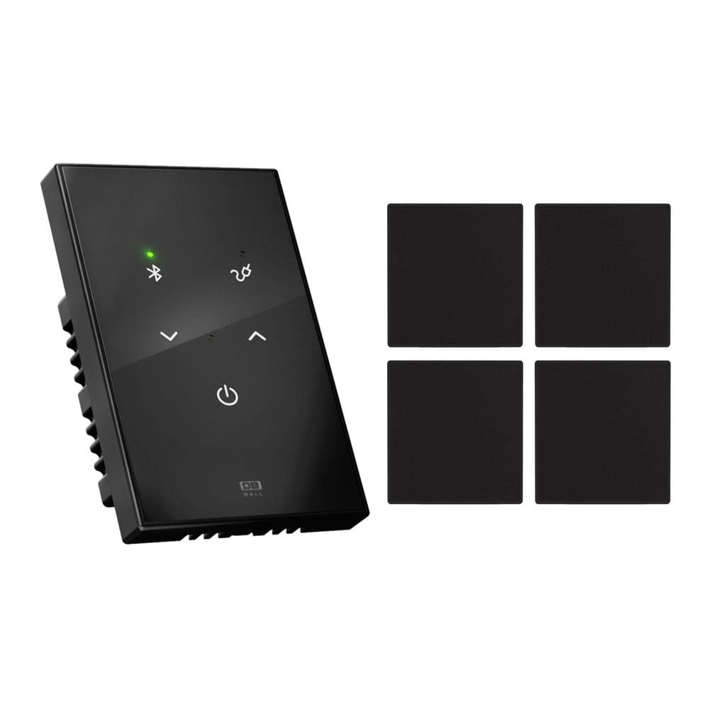 Kit Recepção - Amplificador de Parede Db Series Db Wall Preto + 4 Arandelas 6” 50w Pretas Frahm