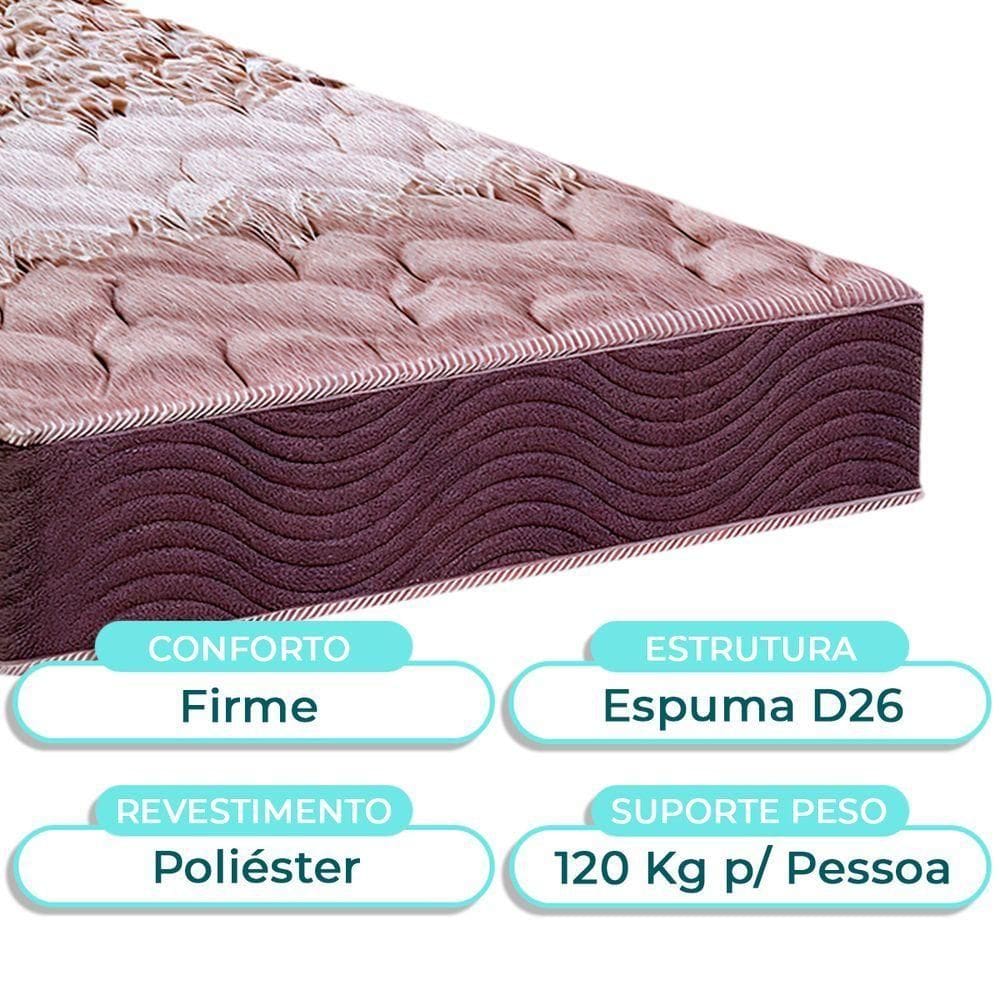 Kit Cama Box + Cabeceira + Colchão Solteiro D26 - Ortophedic - Sankonfort
